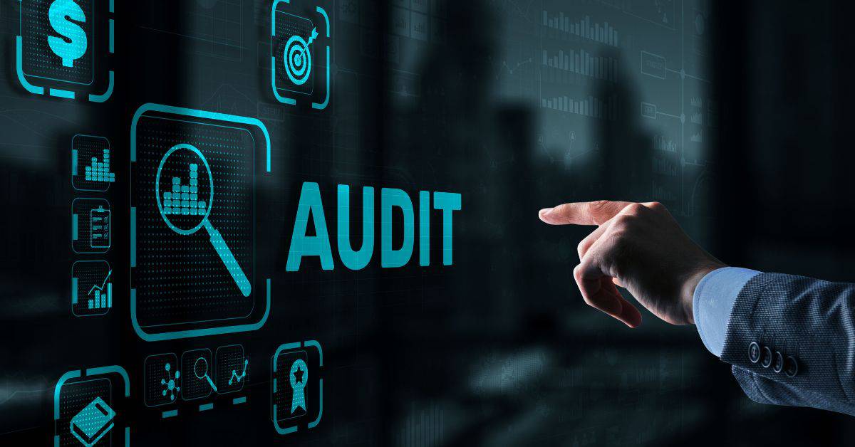Audit icons on computer screen