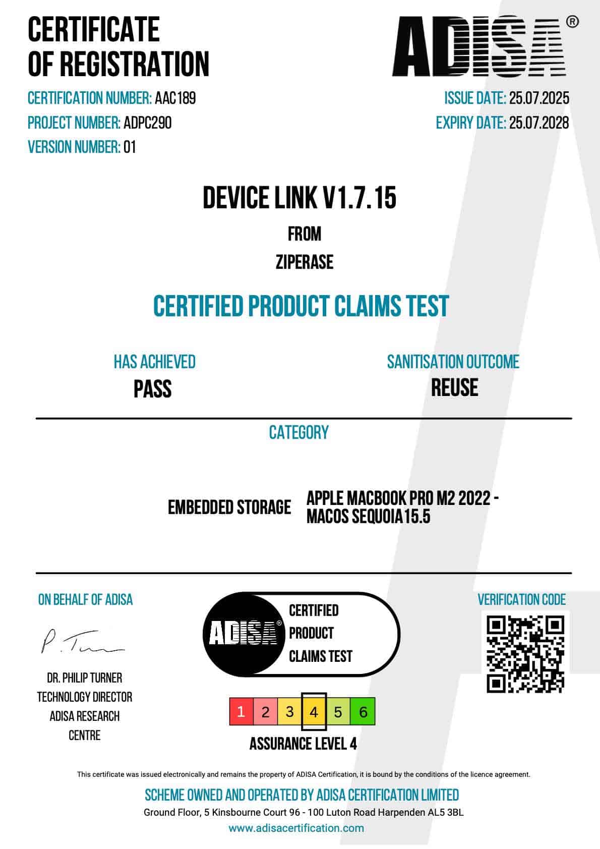 adpc290 certificate v1.0